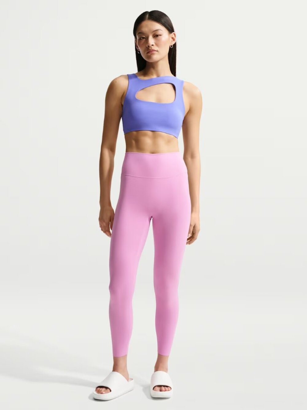 Nike One Dri-FIT 7/8 Leggings Large Pink High Rise Pocket Activewear